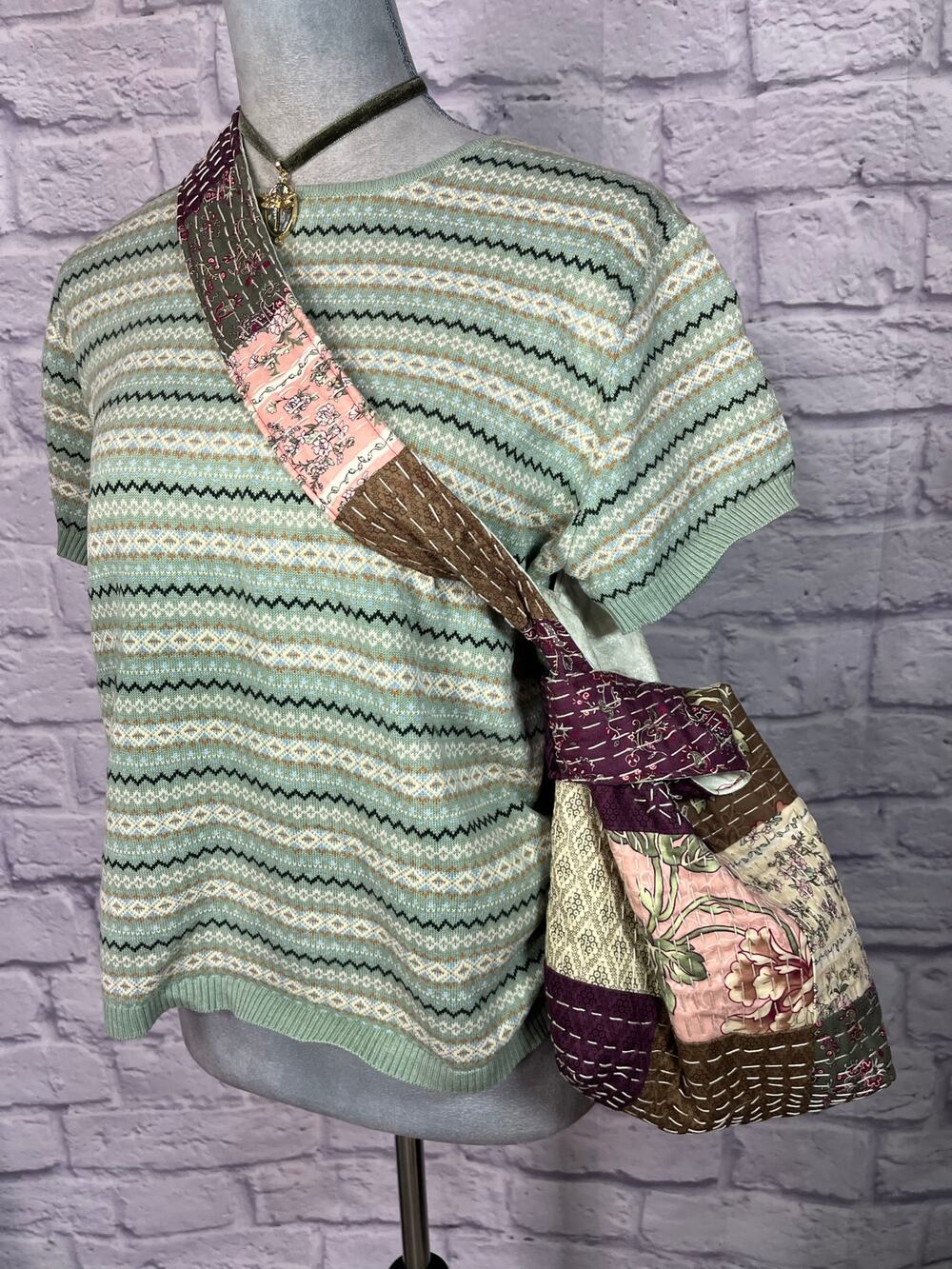 Handmade quilted hobo bag/purse